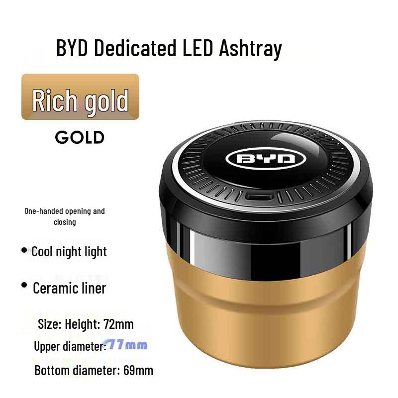 Stylish Car Ashtray for BYD Models: Song Pro, Qin Plus, Tang DMI, Seagull, Han EV, Yuan, Dolphin, Seal