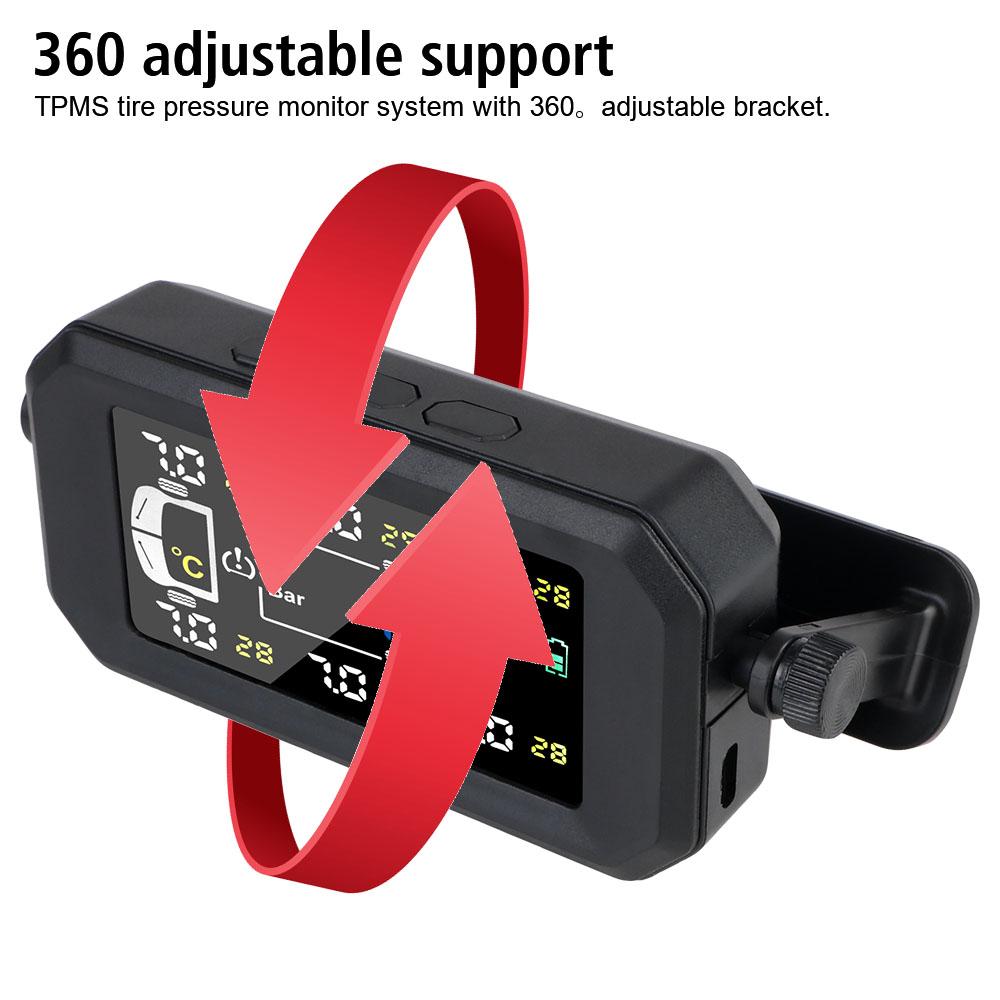Intelligent Tyre Pressure Alarm Temperature Warning Fuel Save Truck Car Tyre Pressure Monitor Tire Pressure Monitoring System H13 6 External Sensors