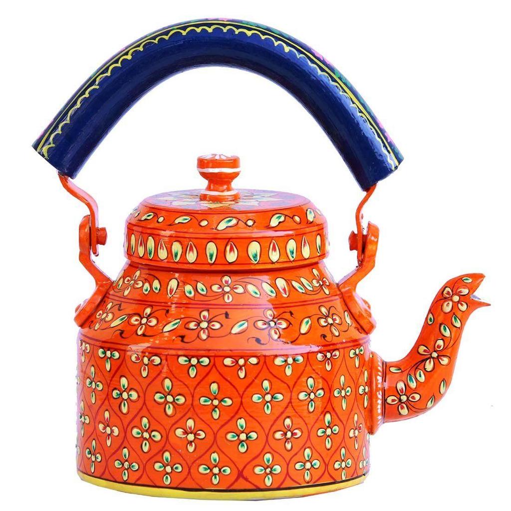 Hand Painted Designer Aluminium Kettle for Tea/Coffee, Home Décor& Gift Purpose. Capacity 1 L,