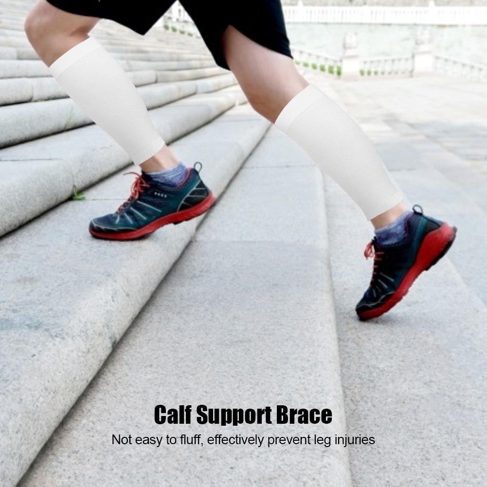Mumian Pair of Calf Support Brace Breathable Soft Leg Protector for Physical Exercise WhiteM