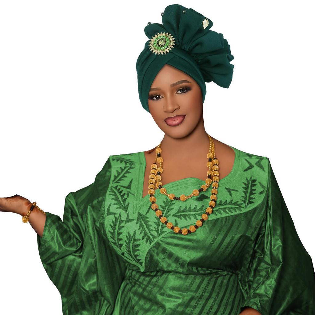 African-Style Rhinestone Applique Hijab Pullover Hat