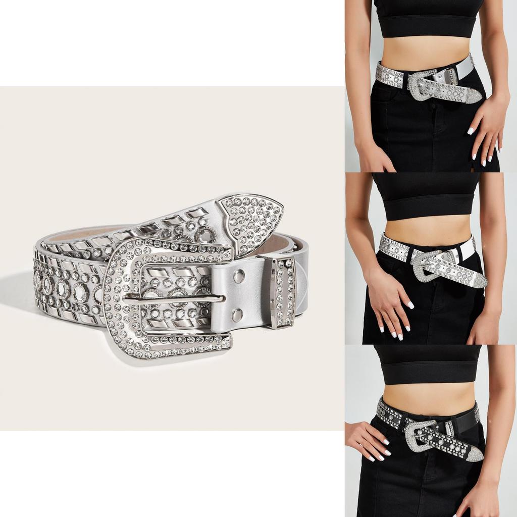 Belt Slimming Trendy Punk Style Belt With Round Paired With Dress