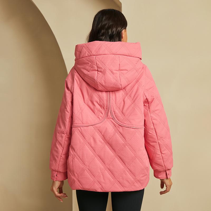 YISHENGSHUI New Spring and Autumn Women's Jacket Simple Medium-length Fashion Unique Splicing Hooded Design Women's Spring Jacket 6611