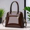 2026 Women's Patent Leather Tote: Versatile European & American Fashion Handbag, Shoulder, or Crossbody In Red & Black.