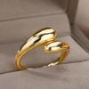 A Single Women's Ring, a Simple Waterdrop-Shaped Open Ring, Suitable for Everyday Wear and Vacation Wear