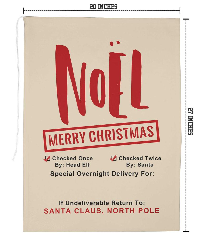 Printtoo Pack Of 2 Drawstring Special Delivery Extra Large Size Christmas Sack Re-Usable Xmas Present Storage 27x20 Inch