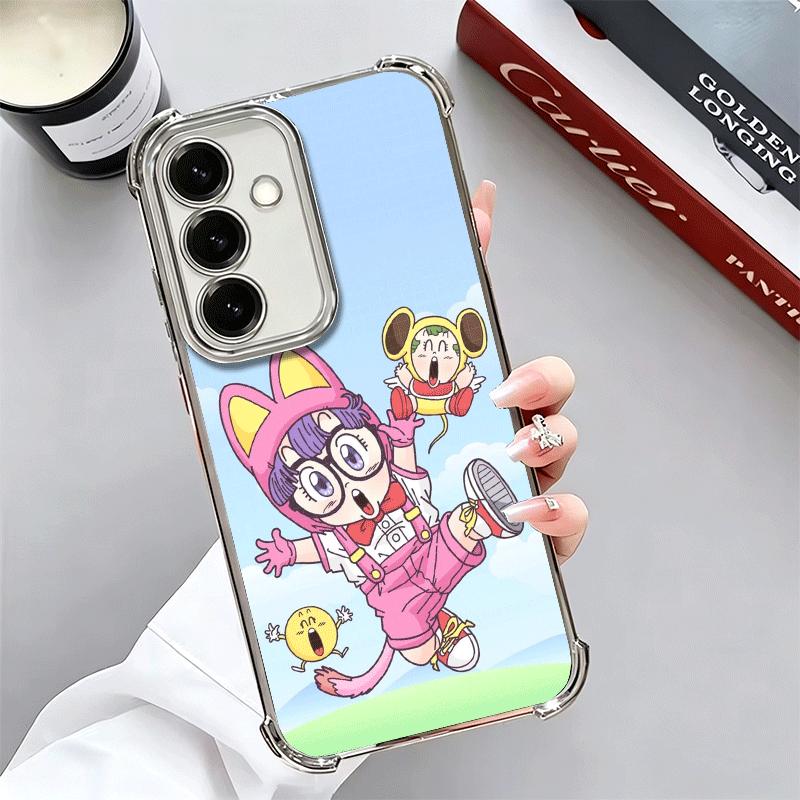 Arale S-Slump Anime Plating Phone Case For Samsung A17 A07 A37 A57 A16 A56 A15 A55 A14 A54 A13 A53 A26 A36 A25 A35 A24 A34 A23 A