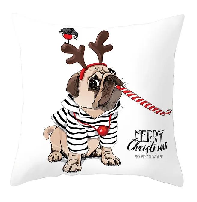 Büro Sitzkissenbezug Weihnachten Hund Schneemann Cartoon Muster Mode Kissen Weihnachtshülle Luxuriöse Heimdekoration