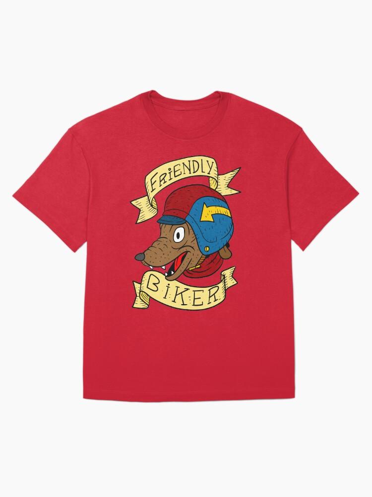 Biker Mice from Mars friendly biker with a helmet. wolf dog. Oversized T-Shirt