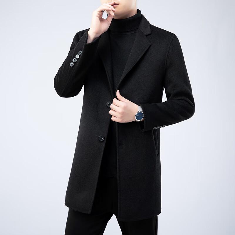 Firstview Men's Mid-Length Double-Faced Wool Overcoat FV24D1121