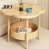 2-Tier Coffee Table Flower Shaped Side with Open Storage Shelf Multifunctional Sofa Nightstands Living Room Bedroom Office Couch Bedside Decorative