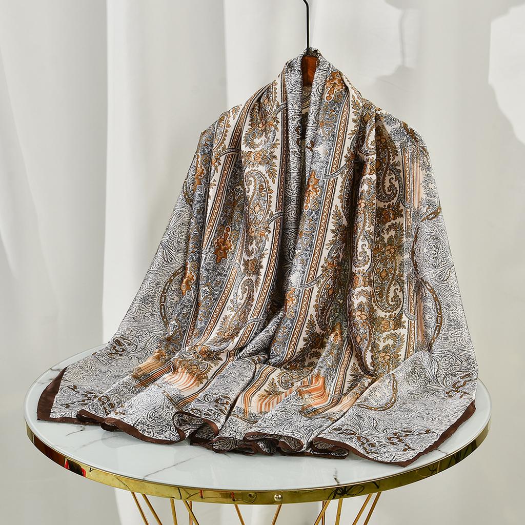 New Oversized Shawl for Women Luxury Paisley Print Sun Protection Wrap Summer Beach Cover Up Muslim Hijab Scarf Fashion Bandana