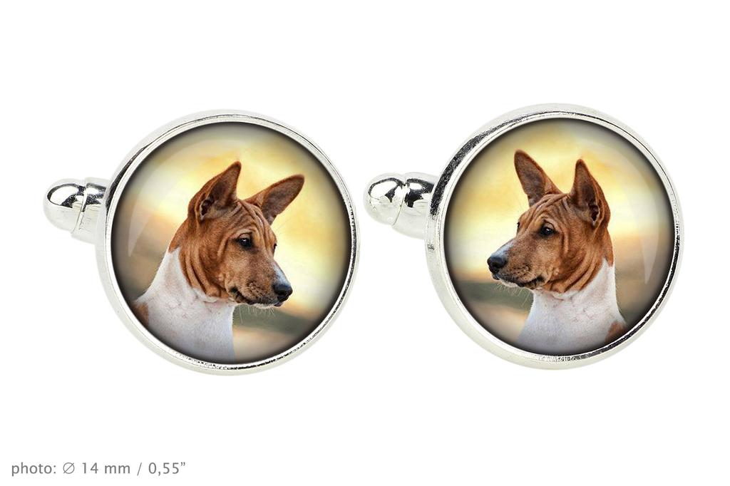 Basenji, African bush dog, Congo dog - cufflinks and tie with your photo, a suit decoration, men's jewelry from the Art-Dog brand.