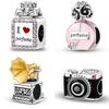 Copper Perfume Bottle Phonograph Daily Necessities Charms Beads Fit Original Bracelets Diy Jewelry Birthday Gifts
