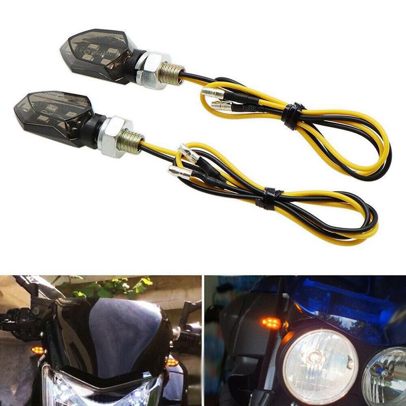 1Pcs Universal Mini Motorcycle Smoke Lens Turn Signal Light 5 Led 12V Amber Blinker Indicator Lamp Two Wire