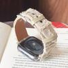 Plush Lattice Leather Bracelet For Apple Watch Band Series S11/10/9/8/7/6/5/Ultra iWatch Strap 49/46/45/44/42/41/40/38mm Elegant