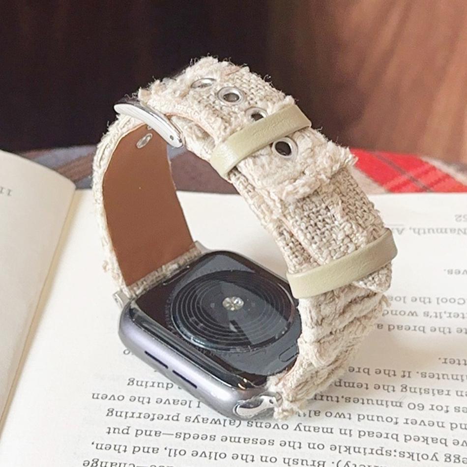Plush Lattice Leather Bracelet For Apple Watch Band Series S11/10/9/8/7/6/5/Ultra iWatch Strap 49/46/45/44/42/41/40/38mm Elegant