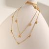 Minimalist Bow Necklaces for Women,Stainless Steel Gold Color Rolo Chain Necklace,Fashion Waterproof Jewelry Gift
