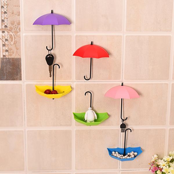 

Creative Decorative Hook, Nail Free Umbrella Design, Adhesive Hook One Size червоний