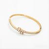 2Pcs/Set Micro-inlaid Zircon Open Bracelet Ring Copper Set for Women Luxury Wedding Party Jewelry Sets