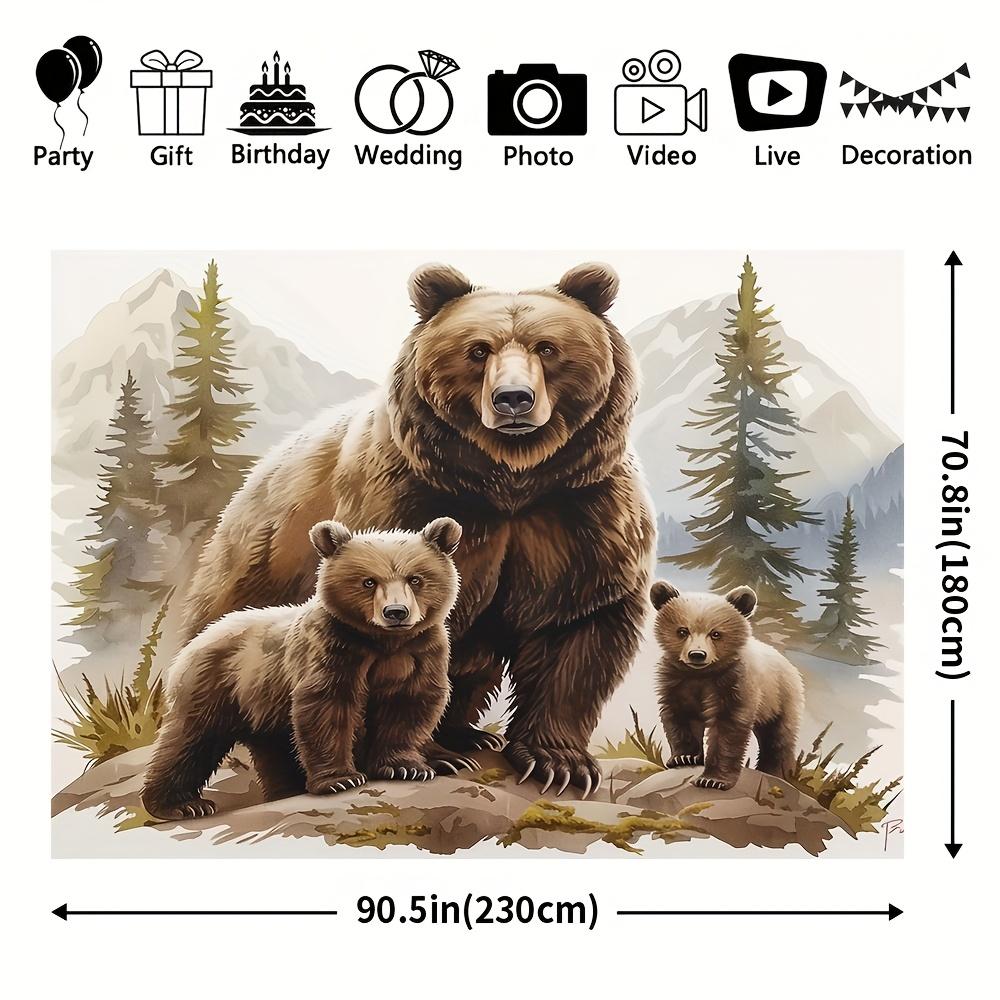 1Pcs All Season Forest Bear Print Decoration Background Backdrop For Photo Studio Photo Booth Party