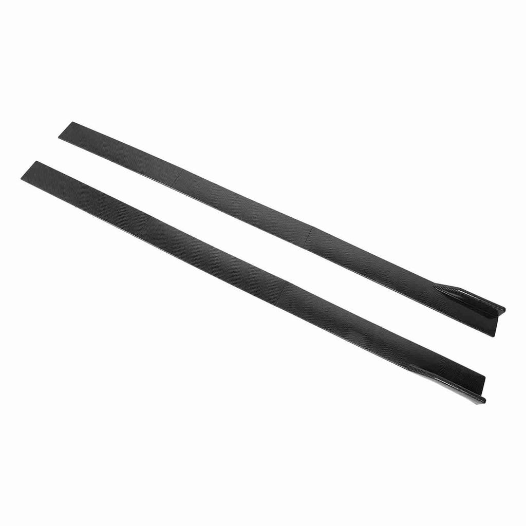 6PCS Car Side Skirt Carbon Fiber Pattern 3 Section Type Side Skirts Winglets Diffusers Universal Replacement For Accord