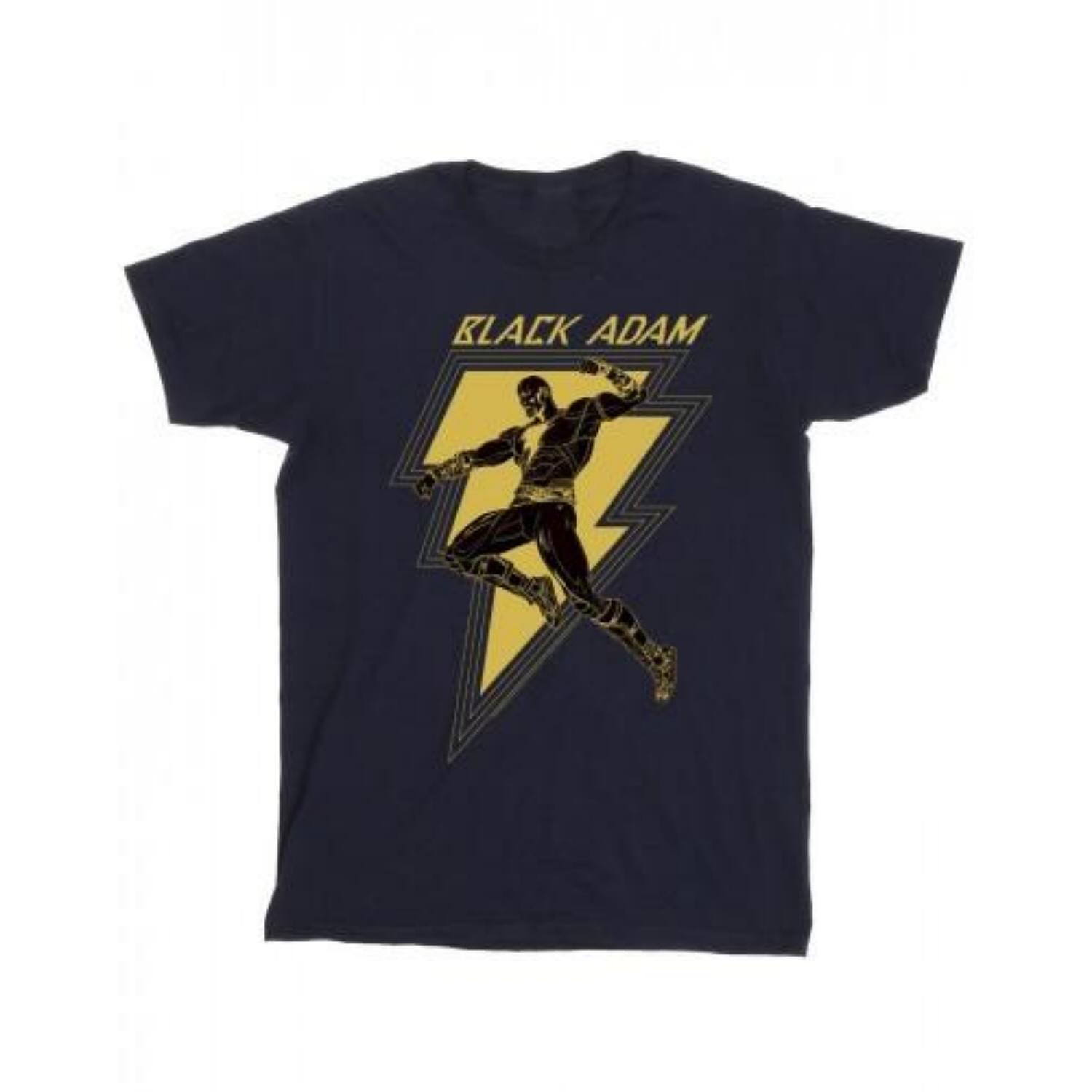DC Comics Mens Black Adam Golden Bolt Chest T-Shirt XXXXL