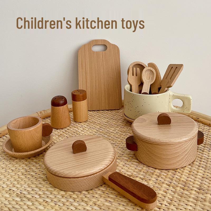 

Wooden Pretend Play Fruit & Veggie Cutting Set: Fun Role-Playing Toy for Kids