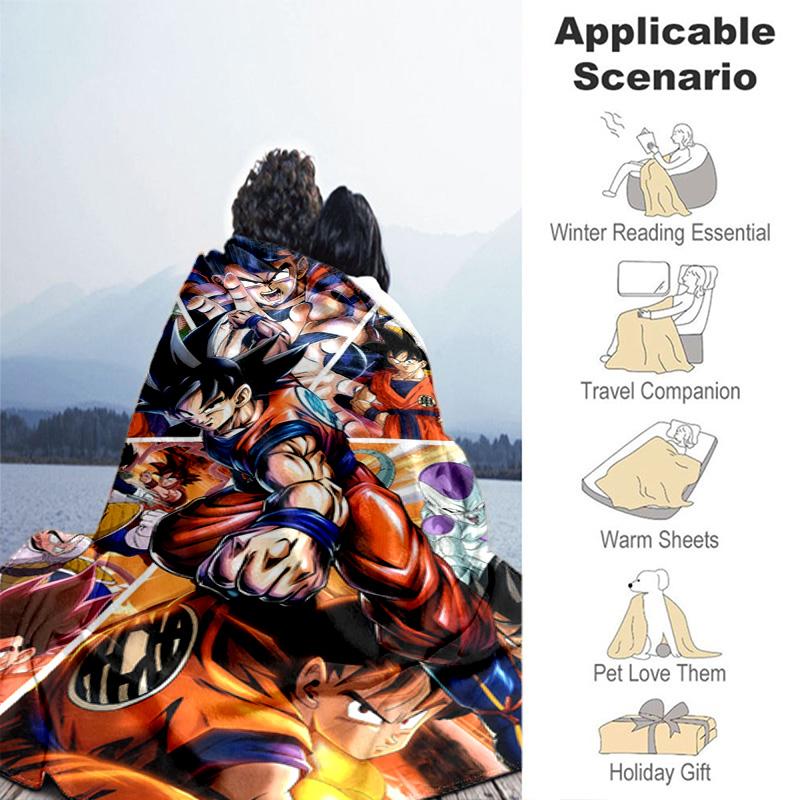 Super Saiyan Blue Goku Blanket Home Decor Soft And Comfortable Gift Machine Washable Sheet