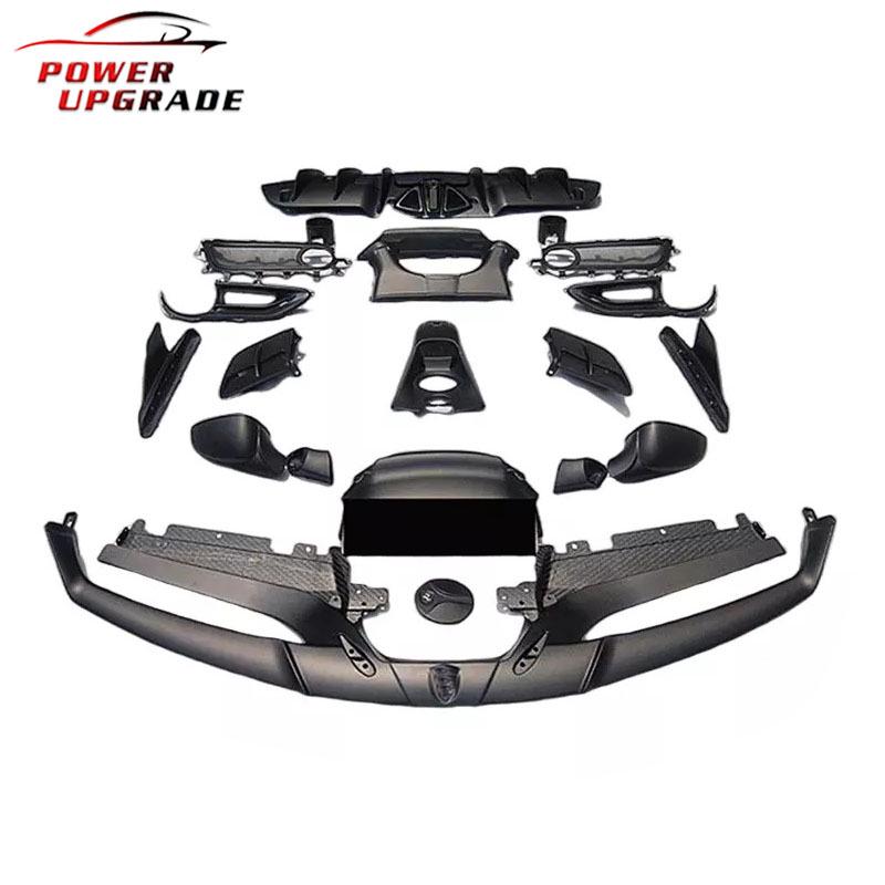 Compatible Ferrari 488 CS Style Carbon Fiber Body Kit: Front & Rear Lips, Side Skirts & Vents