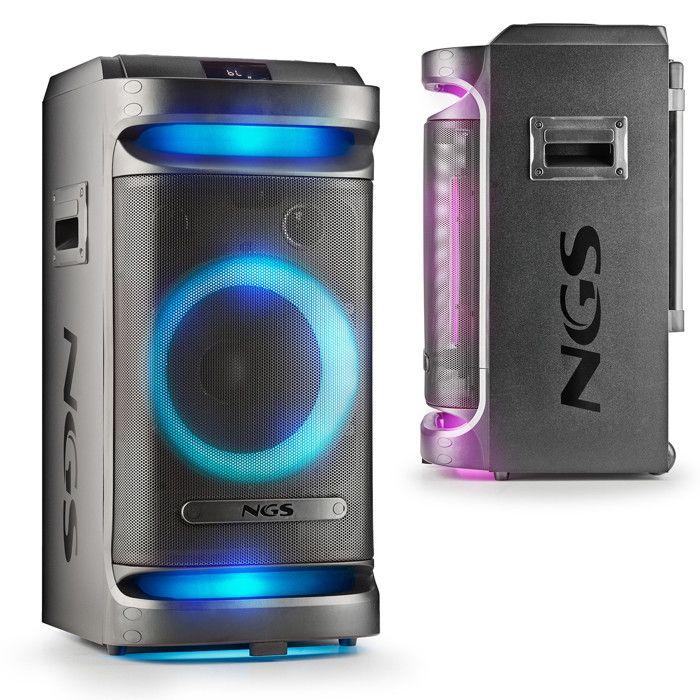 NGS Wild Space 1 - Enceinte Portable 900W Bluetooth 5.3, TWS, 10" Woofer Rechargeable Lumières LED RGB Double Microphone