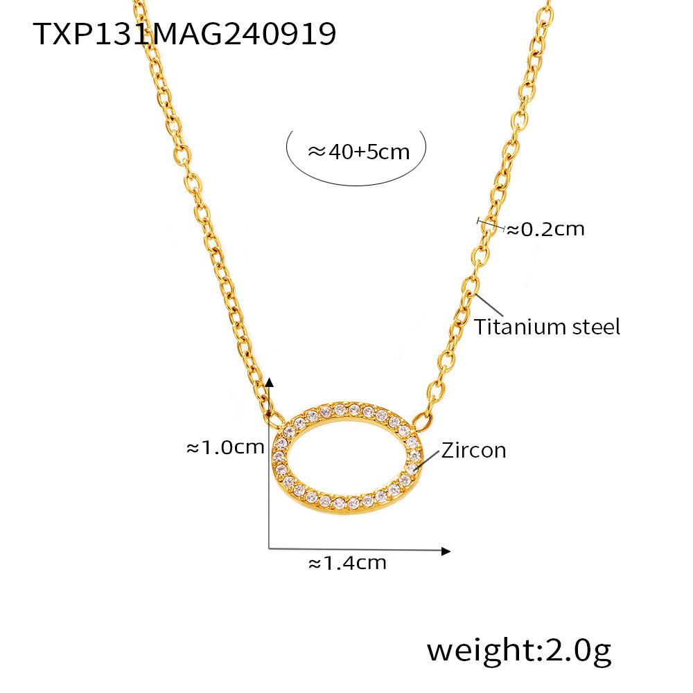 Exquisite Niche Zirconium Titanium Steel Jewelry Set: 18k Gold Plated Ring, Bracelet, and Temperament Necklace.