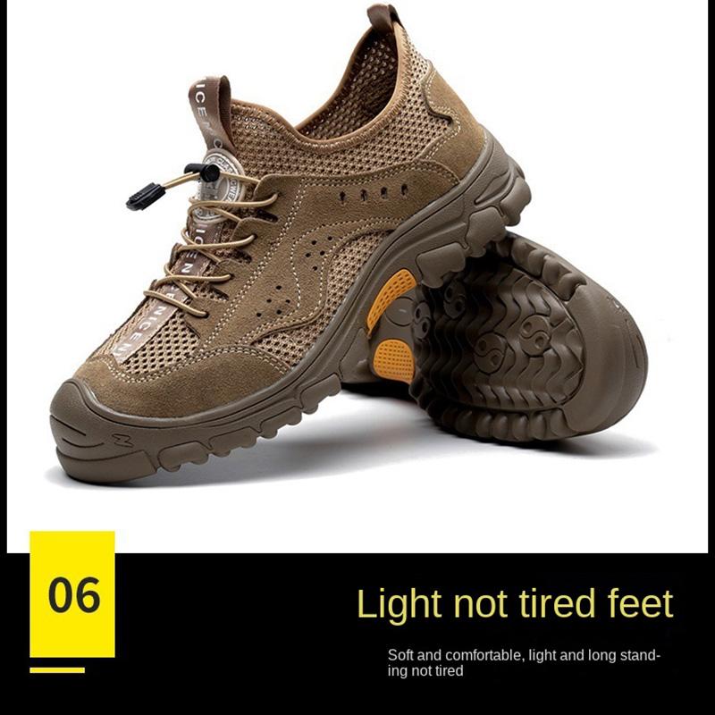 Oulylan Men Anti-Puncture Anti-Smash Labor Boots High-Quality Steel Toe Work Footwear Summer Breathable Anti-Slip Safety Shoes