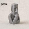 Moai Thinker Statue, 3D Printed Creative Thinker Figurine, Fun Moai Statue Ornament for Home Office Desk Shelf Decoration