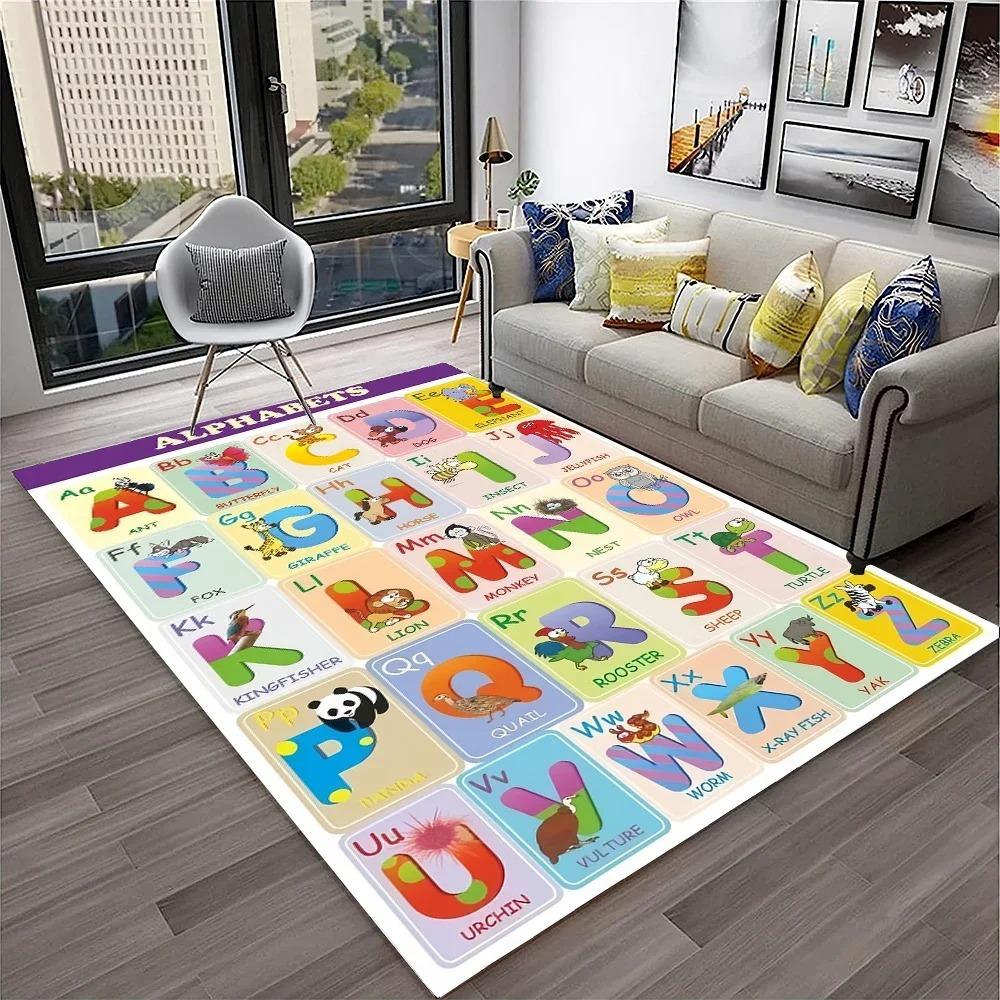 Alphabet ABC Carpet Early Education Cartoon Children Crawling Rugs Non-slip Bedroom Living Room Sofa Home Decoration Floor Mat