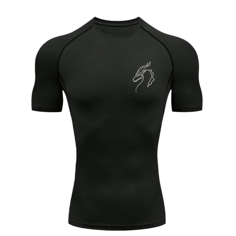 Dragon Head 2026 Men Sports T Shirt Training Jogging Running Workout T Shirt Compression Rashguard Tops Tee Short Sleeve T Shirt