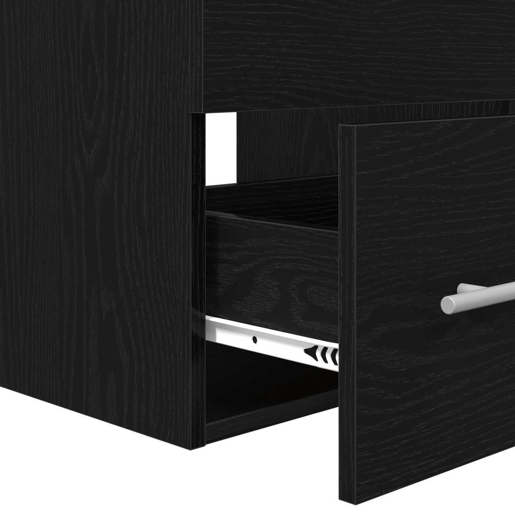 Bathroom Furniture Set 2 Pcs Black Oak Effect Particleboard