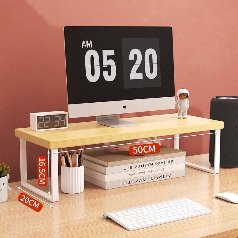 Wooden Computer Height Stand for Office Dormitory Laptops Desktop Computer Stand Office Accessories Storage Rack Home Garden