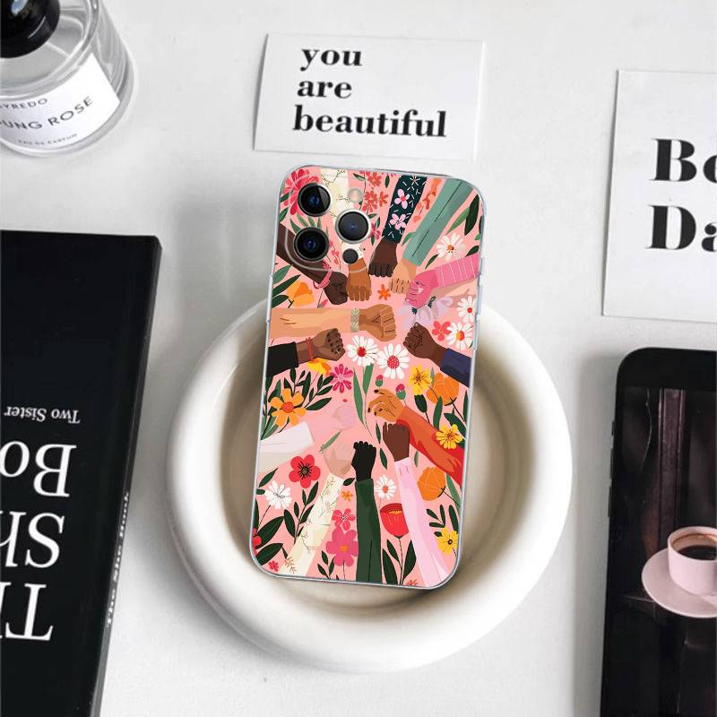 Feminist Feminism Aesthetics Girl For iPhone 17 16 15 14 13 12 Mini 11 Pro Max Transparent Case