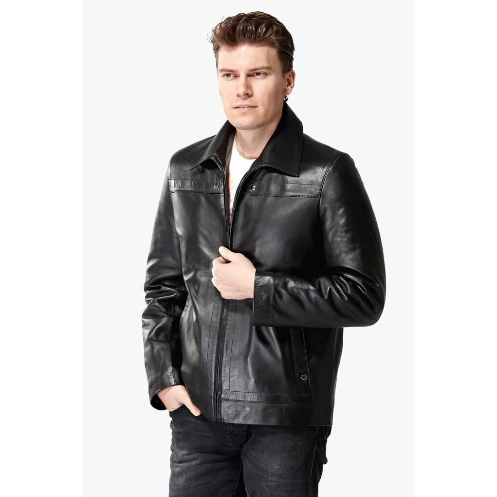 

Мужская черная кожаная куртка Kanex