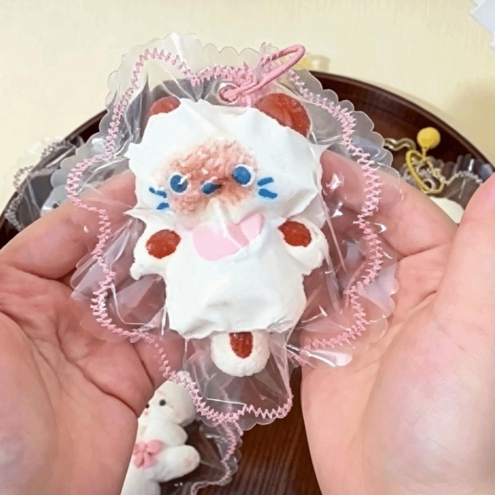 Soft Mochi Cat Squeeze Keychain Squishy Pendant Cat Fidget Toy Fidget Hand Relaxation