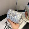 Mini Bag 2025 Summer New Product Rhombus Design Niche Chain Bag Versatile Silver Crossbody Lipstick Small Bag