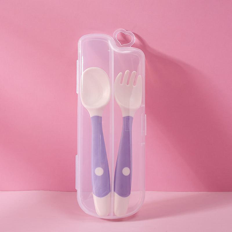 Baby Children Spoon Fork Set Soft Bendable Silicone Scoop Fork Kit Tableware Toddler Training Feeding Cutlery Utensils Tableware