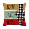 Christmas Snowman English Pattern Throw Pillow Cover With Short Plush Print For Living Room Sofa Decoration Cushion Cover