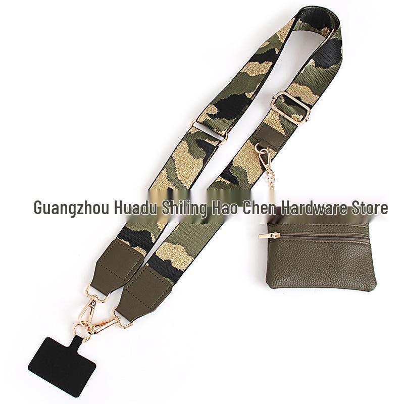 Adjustable Crossbody Mobile Phone Shoulder Strap with Detachable Wrist Strap and Small Bag