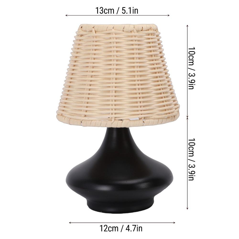 Handcrafted Rattan Table Lamp Bambusoidea Woven Woven End Table Lamp  Organic Decor