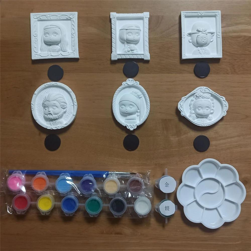 

6 шт. DIY Ван Гог Мона Лиза магнит на холодильник мультфильм известная картина магнитная наклейка 3D смола украшение для дома милый