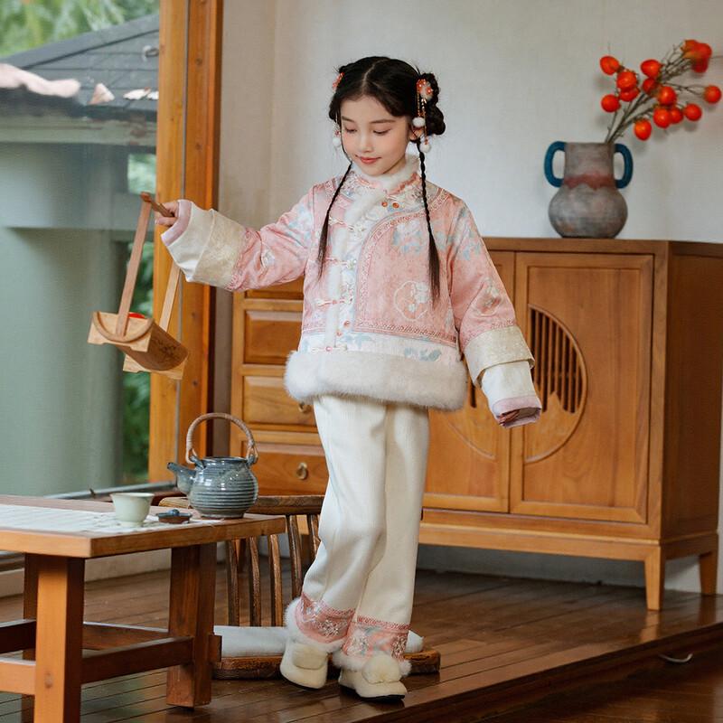 Huatiancai "Shishi Ruyi" Girls' Hanfu Tang Suit Set