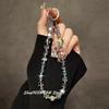 Crystal Tassel Star Clear Beaded Bracelet For iPhone Phone Strap Charm Chain Phone Lanyard Keychain Earphone Pendant Accessories
