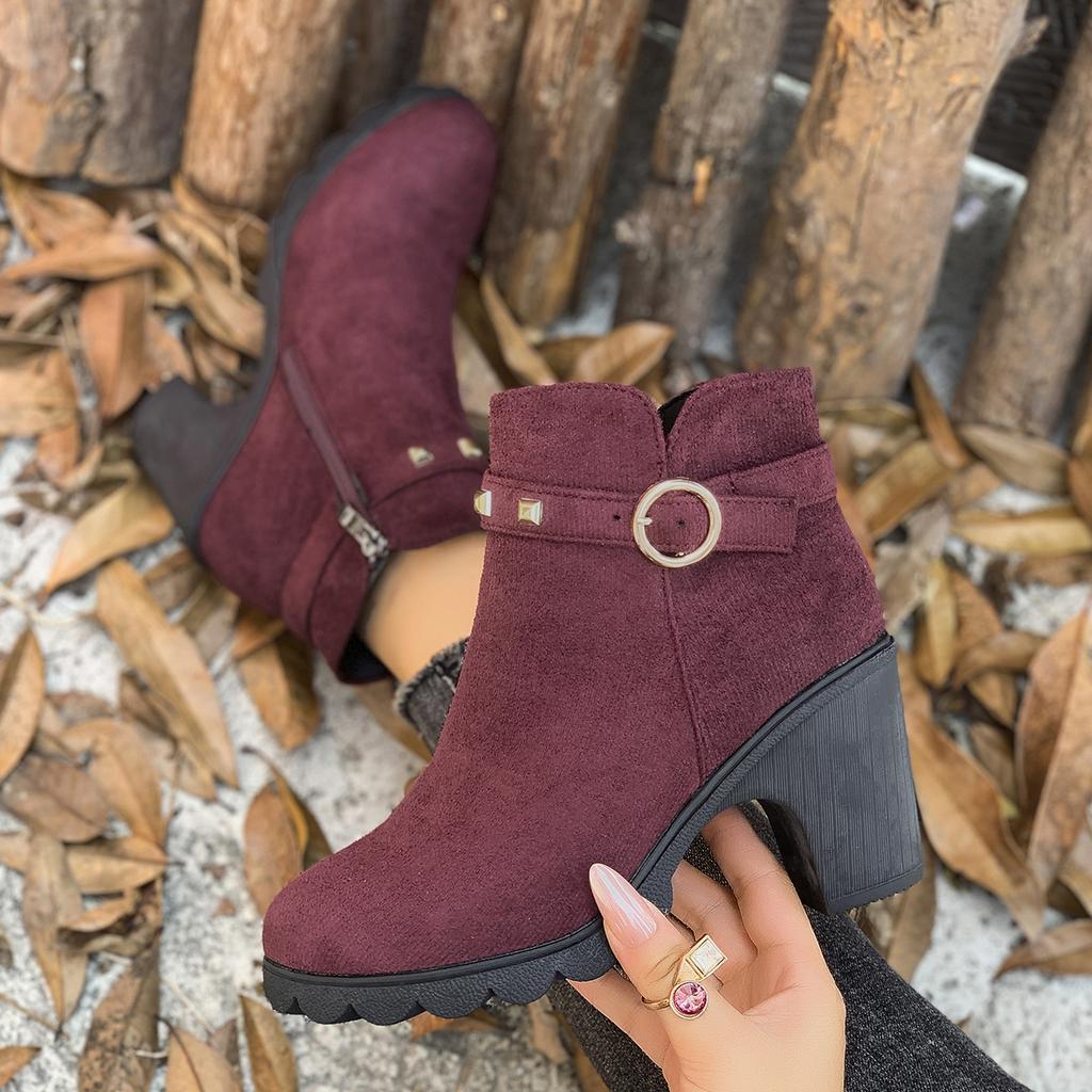 Women Boots 2025 New Spring Winter Comfortable Boots Outdoor Ankle Boots Ladies High Quality High Heels Shoes for Women